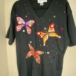 Sequins butterfly top